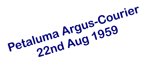 Petaluma Argus-Courier 22nd Aug 1959
